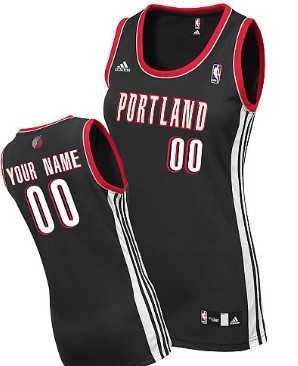 Womens Customized Portland Trail Blazers Black Basketball Jersey->customized nba jersey->Custom Jersey